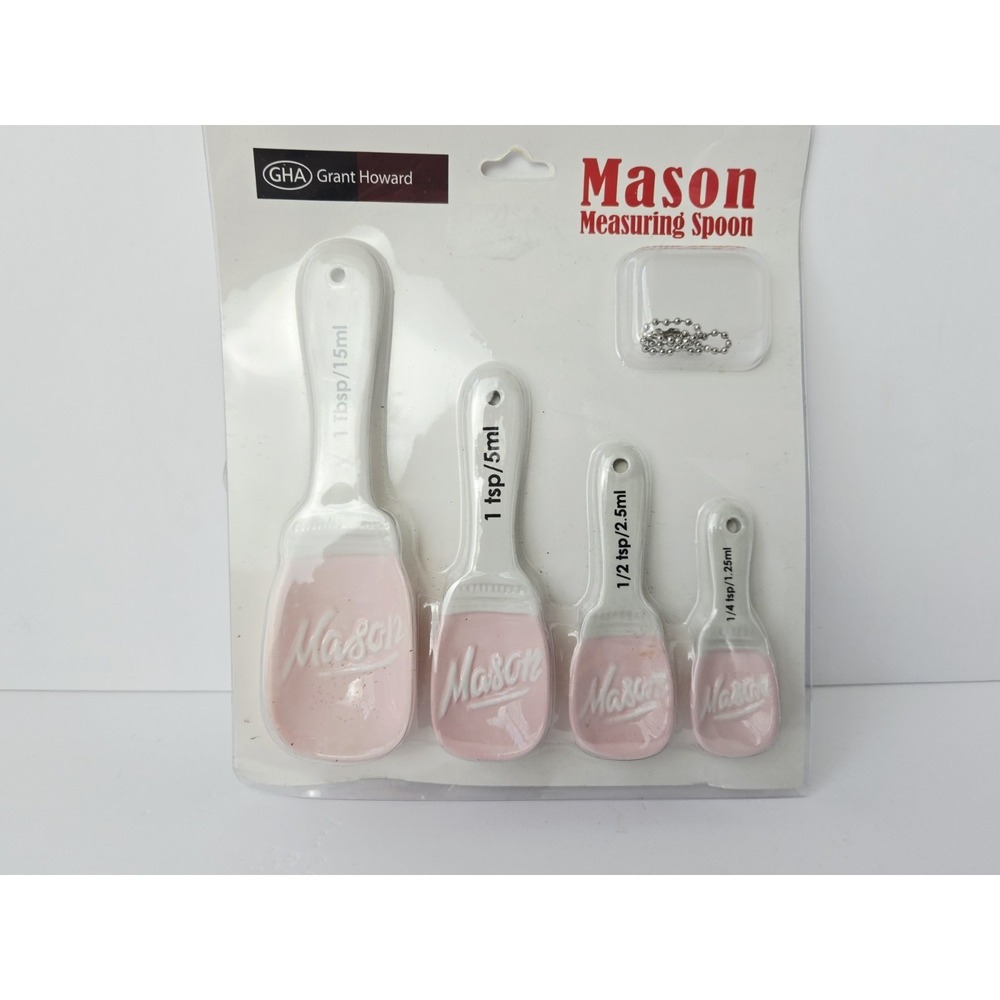 Grant Howard Measuring Spoons Mason Jar Pink NEW set